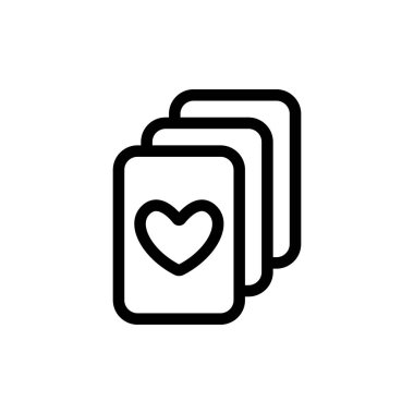 bir deste kart ikon vektörü. İzole edilmiş kontür sembolü gösterimi