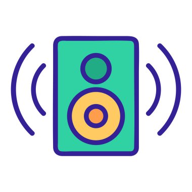 Müzik sütunları simge vektörü. İzole edilmiş kontür sembolü gösterimi