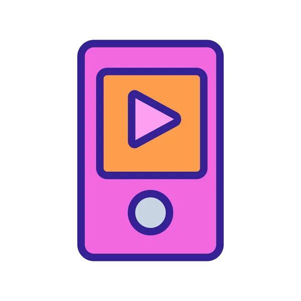 Music player icon vector. Isolated contour symbol illustration — Stock Vector