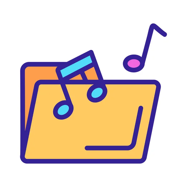 Un dossier avec vecteur d'icônes musicales. Illustration de symbole de contour isolé — Image vectorielle