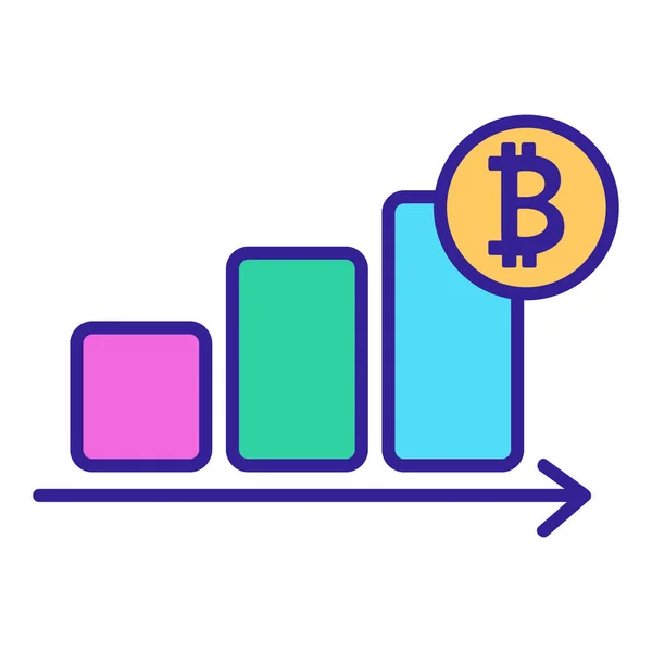 De opkomst van Bitcoin pictogram vector. Geïsoleerde contoursymbool illustratie — Stockvector