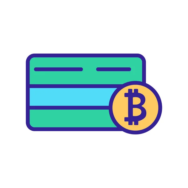 Вектор значка банківської картки Bitcoin. Ізольована контурна символьна ілюстрація — стоковий вектор