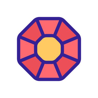 Ametist simge vektörü. İzole edilmiş kontür sembolü gösterimi