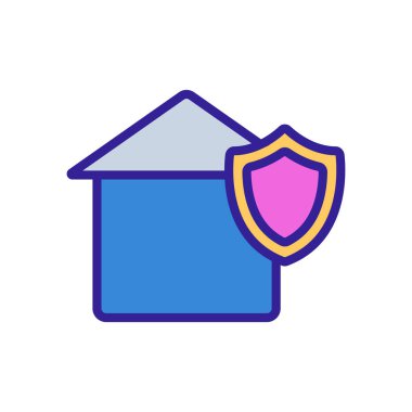 Vektör simge sistemini koru. İzole edilmiş kontür sembolü gösterimi