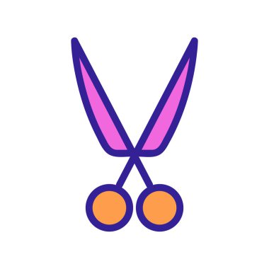 Saç kesim ikonu vektörü için makas. İzole edilmiş kontür sembolü gösterimi