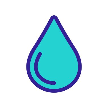 Bir damla su ikonu vektörü. İzole edilmiş kontür sembolü gösterimi