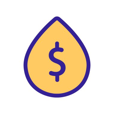 Sıvı ikonun maliyeti vektördür. İzole edilmiş kontür sembolü gösterimi