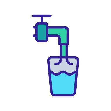 Ev kanalizasyonu ikon vektörü. İzole edilmiş kontür sembolü gösterimi