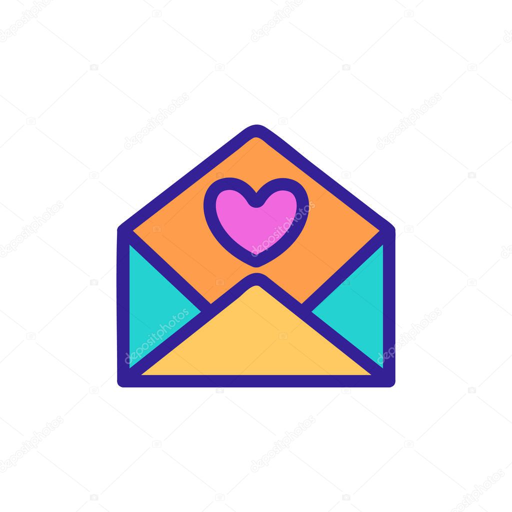 Letter is a love icon vector. Thin line sign. Isolated contour symbol illustration