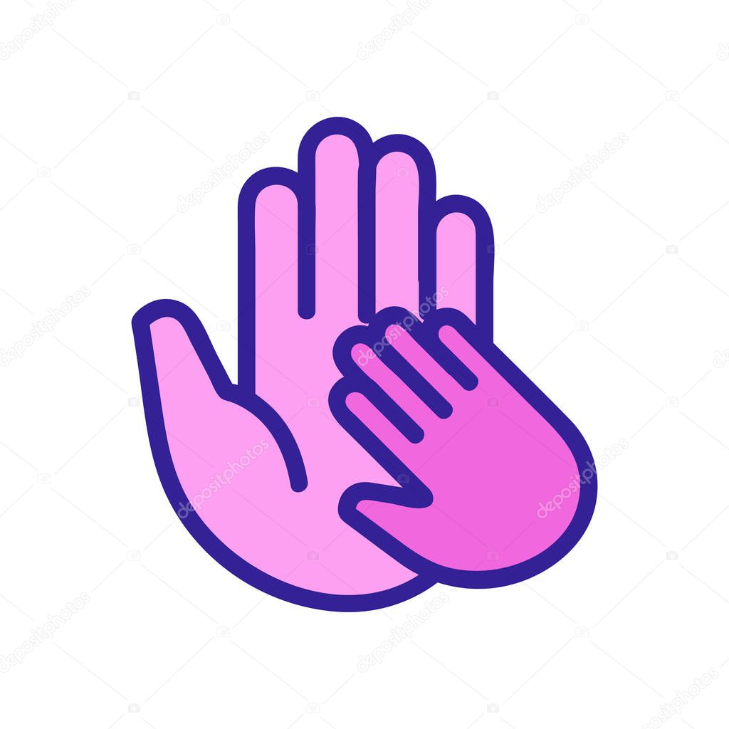 Help the kids icon vector. Thin line sign. Isolated contour symbol illustration