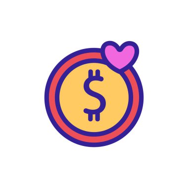 Sponsor para ikonu vektörü. İzole edilmiş kontür sembolü gösterimi