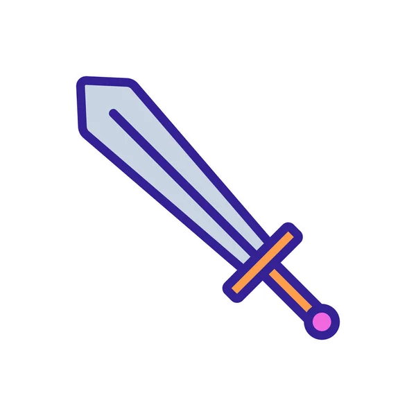 Rycerz miecza jest wektorem ikony. Ilustracja izolowanego symbolu konturu — Wektor stockowy