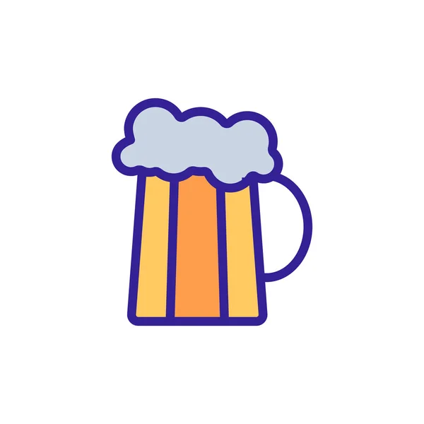 Caneca de cerveja com ícone de vetor de espuma. Isolado contorno símbolo ilustração —  Vetores de Stock