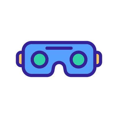 Gözlükler sanal bir vektör simgesidir. İzole edilmiş kontür sembolü gösterimi