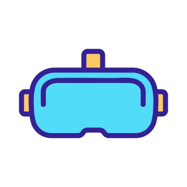 Bilgisayar gözlüğü ikon vektörü. İzole edilmiş kontür sembolü gösterimi