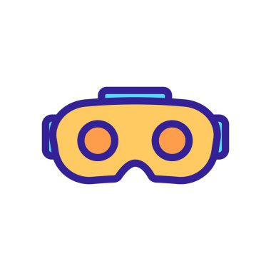 Artırılmış gerçeklik simgesi vektör gözlükleri. İzole edilmiş kontür sembolü gösterimi