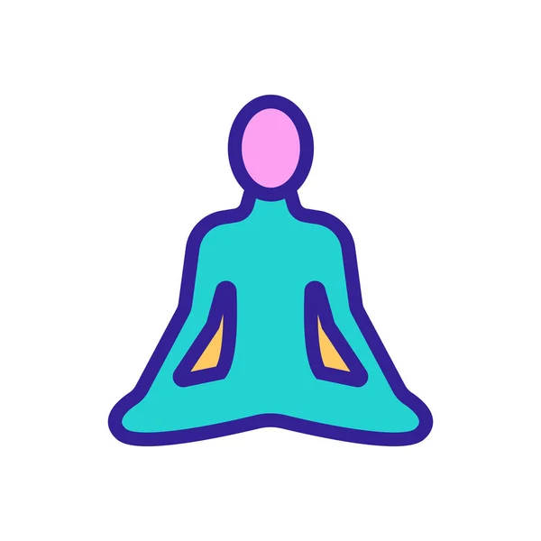 Vector icono de yoga. Ilustración del símbolo de contorno aislado — Archivo Imágenes Vectoriales