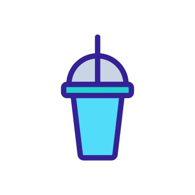 Cam bir ikon vektöründe kokteyl. İzole edilmiş kontür sembolü gösterimi