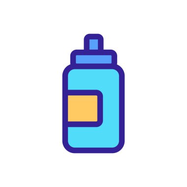 Toz ikon vektörlü şişe. İzole edilmiş kontür sembolü gösterimi