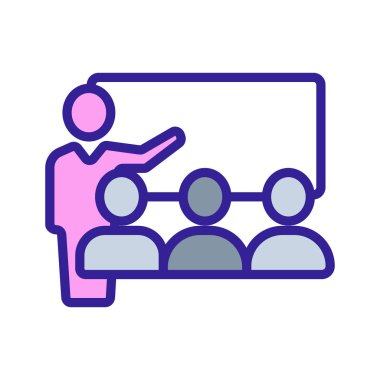 Adam ve seyirci ikon vektörü. İzole edilmiş kontür sembolü gösterimi