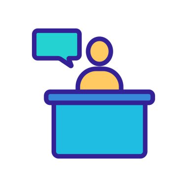 İnsan ve Tribün ikon vektörü. İzole edilmiş kontür sembolü gösterimi