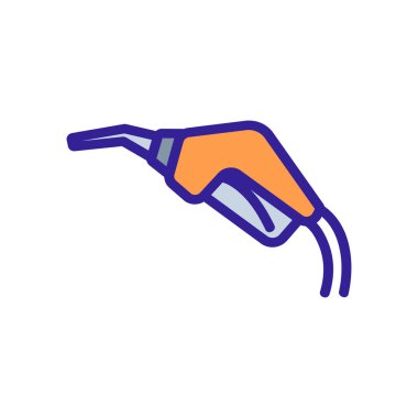 Benzin ikonu vektörü için hortum. İzole edilmiş kontür sembolü gösterimi