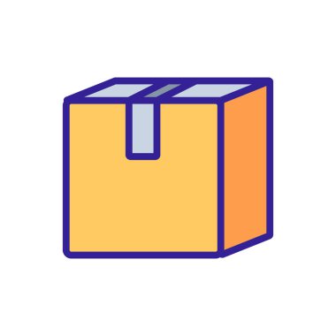 Kapalı kutu simgesi vektörü. İzole edilmiş kontür sembolü gösterimi