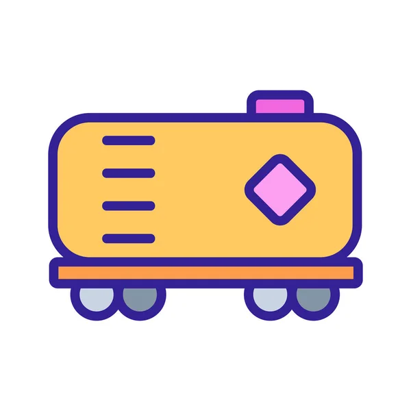 Wagon avec le vecteur icône de mazout. Illustration de symbole de contour isolé — Image vectorielle