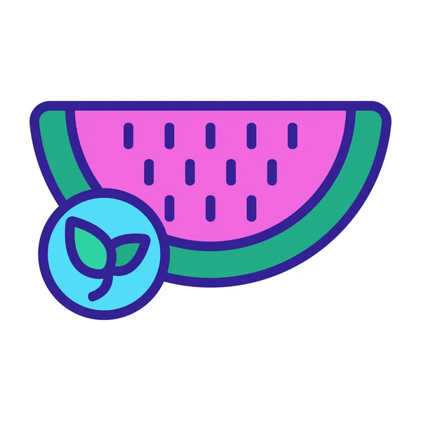 Natürliches Wassermelonen-Vektor-Symbol. Isolierte Kontursymboldarstellung — Stockvektor