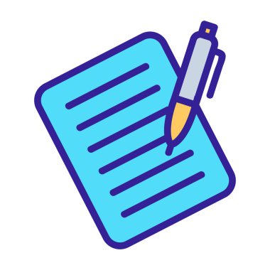 Kağıt belgeleri simge vektörü. İzole edilmiş kontür sembolü gösterimi