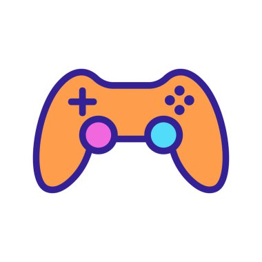 Oyun joystick ikon vektörü. İzole edilmiş kontür sembolü gösterimi