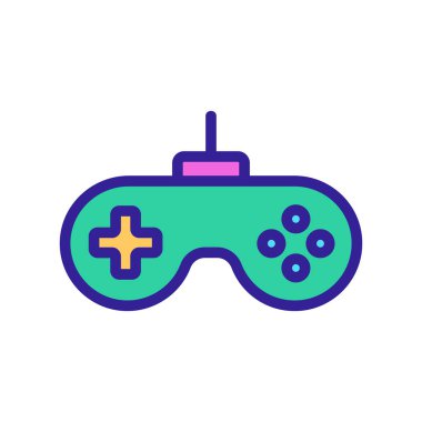 Oyun joystick ikon vektörü. İzole edilmiş kontür sembolü gösterimi
