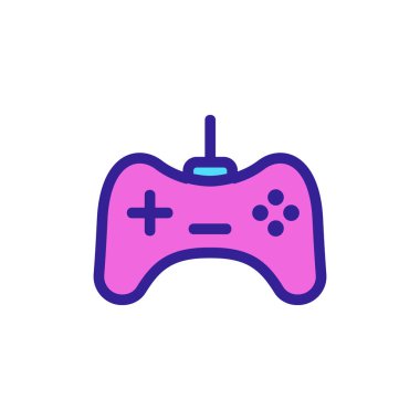 Oyun joystick ikon vektörü. İzole edilmiş kontür sembolü gösterimi