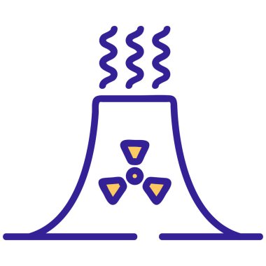 Radyasyon kirliliği ikon vektörü. İzole edilmiş kontür sembolü gösterimi