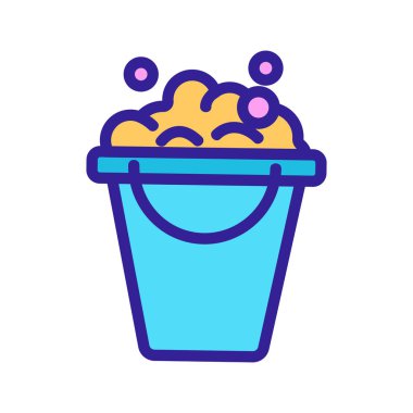 Kova ve köpük ikon vektörü. İzole edilmiş kontür sembolü gösterimi