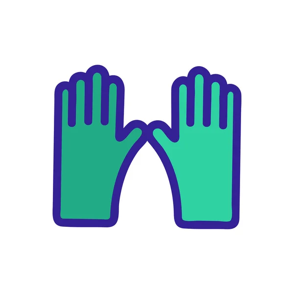 Handschuhe zum Reinigen des Vektorsymbols. Isolierte Kontursymboldarstellung — Stockvektor