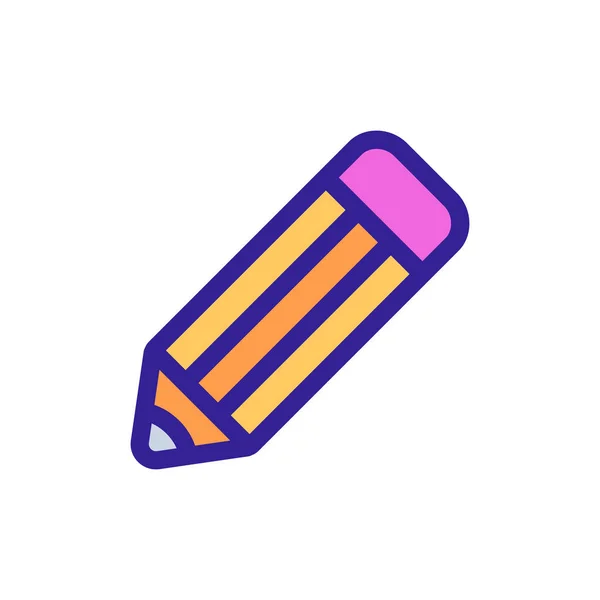 Vettore icona matita. Illustrazione del simbolo del contorno isolato — Vettoriale Stock