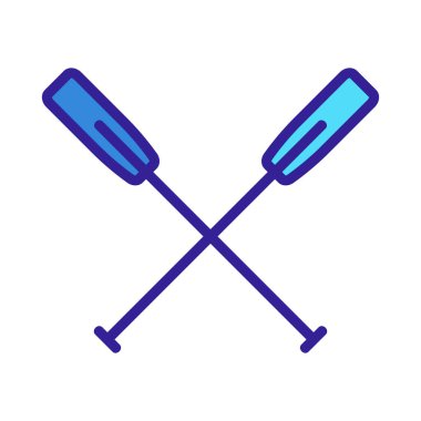 Kürek teknesi ikon vektörü. İzole edilmiş kontür sembolü gösterimi