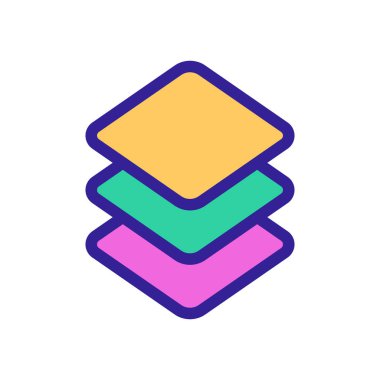 Grafik düzenleyici ikon vektöründeki katmanlar. İzole edilmiş kontür sembolü gösterimi