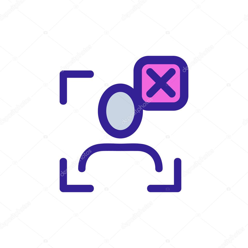 Bad verification vector icon. Thin line sign. Isolated contour symbol illustration