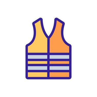 Can yeleği ikon vektörü. İzole edilmiş kontür sembolü gösterimi