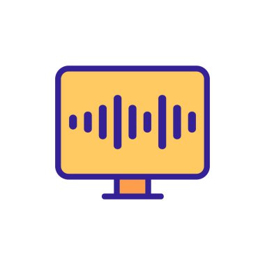 Ses kontrol ikonu vektörü. İzole edilmiş kontür sembolü gösterimi