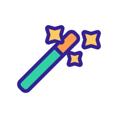 Sihirli çubuk ikonu vektörü. İzole edilmiş kontür sembolü gösterimi