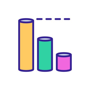 sütun grafik ikonu vektörü. İzole edilmiş kontür sembolü gösterimi