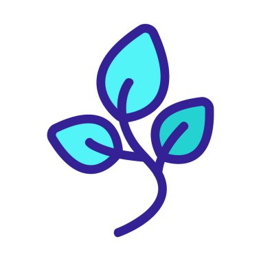 Yeşil yaprak ikonu vektörü. İzole edilmiş kontür sembolü gösterimi