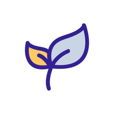 Yeşil yaprak ikonu vektörü. İzole edilmiş kontür sembolü gösterimi