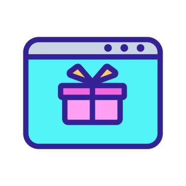 Hediye kutusu ikon vektörü. İzole edilmiş kontür sembolü gösterimi