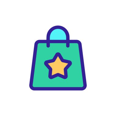 Hediye paketi ikon vektörü. İzole edilmiş kontür sembolü gösterimi