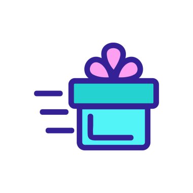 Vektöre bir hediye simgesi gönderiliyor. İzole edilmiş kontür sembolü gösterimi