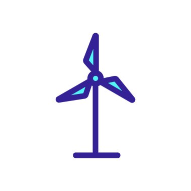 Rüzgar jeneratörü ikon vektörü. İzole edilmiş kontür sembolü gösterimi